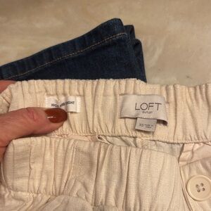 LOFT Kids Cream and Blue Jeans